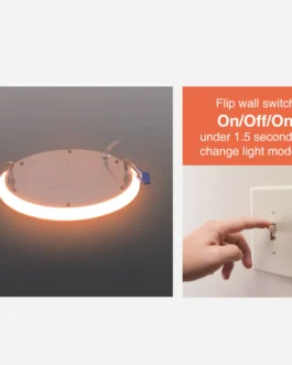 6′′ Slim Panel Recessed Downlight With 5CCT Selectable & Nightlight